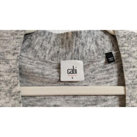 Wmn's Cabi # 5286 Marble Cardigan Heather Gray Snap-Front Cotton Blend Sweater S - Picture 4 of 10